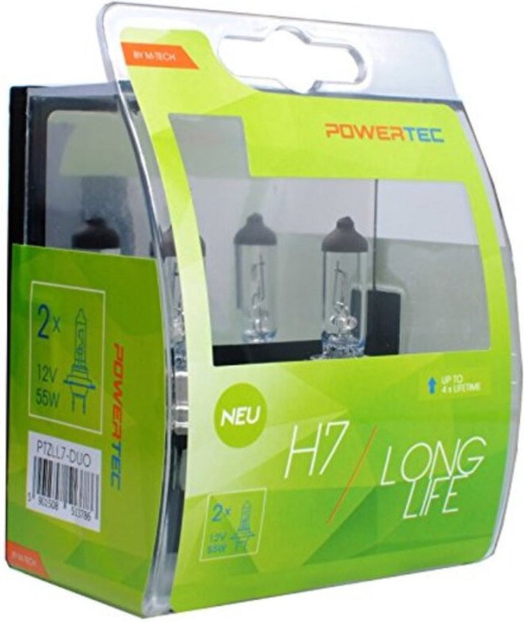 Powertec h7 12v halogeenlampen – longlife – set van 2