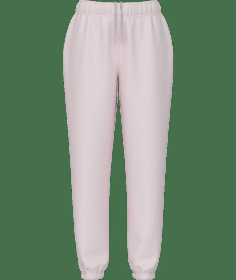 New balance sport essentials french terry jogger dames broek - pink salt