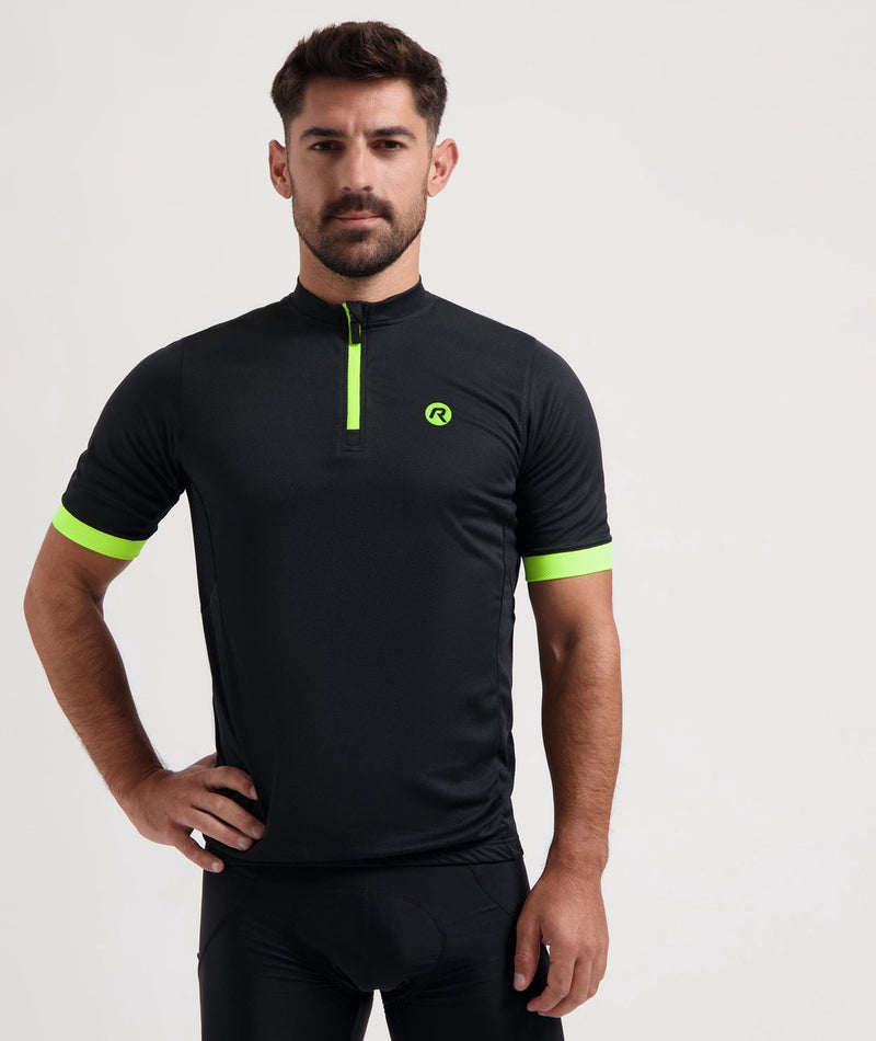 Rogelli core fietsshirt heren - korte mouwen - zwart fluorgeel - s