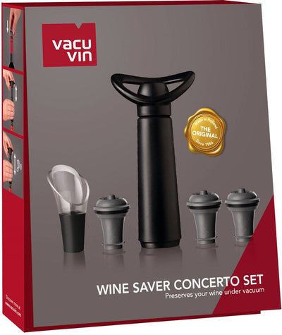 Vacu vin bewaargeschenkset concerto met pomp 1 wijnserver en 3 stoppers
