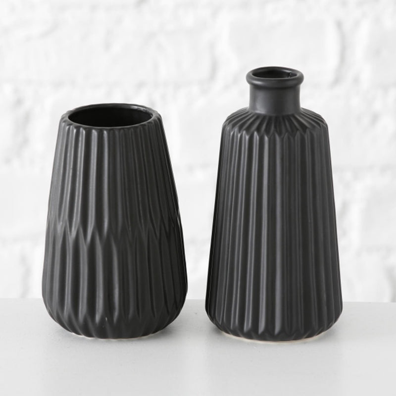 Boltze home vaas esko h17cm zwart