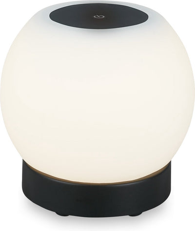 Briloner - poka - led tafellamp oplaadbaar - dimbaar - glas - snoerloos - touch - 3w - zwart - ø16cm