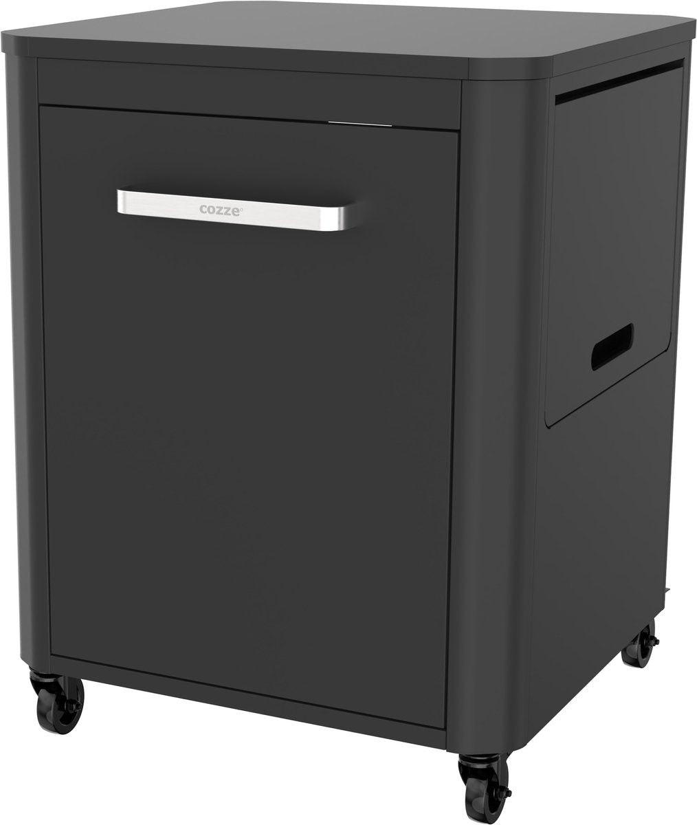 Cozze trolley werktafel opklapbaar met 1 deur zwart
