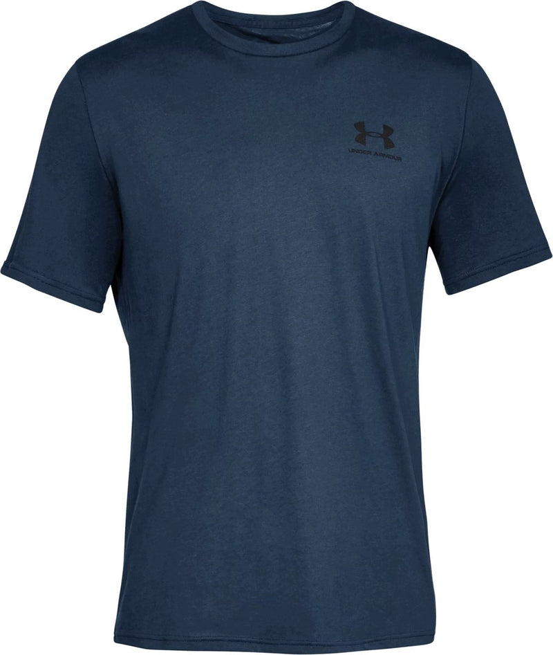 Under armour ua m sportstyle lc ss-blu heren sportshirt - academy - zwart