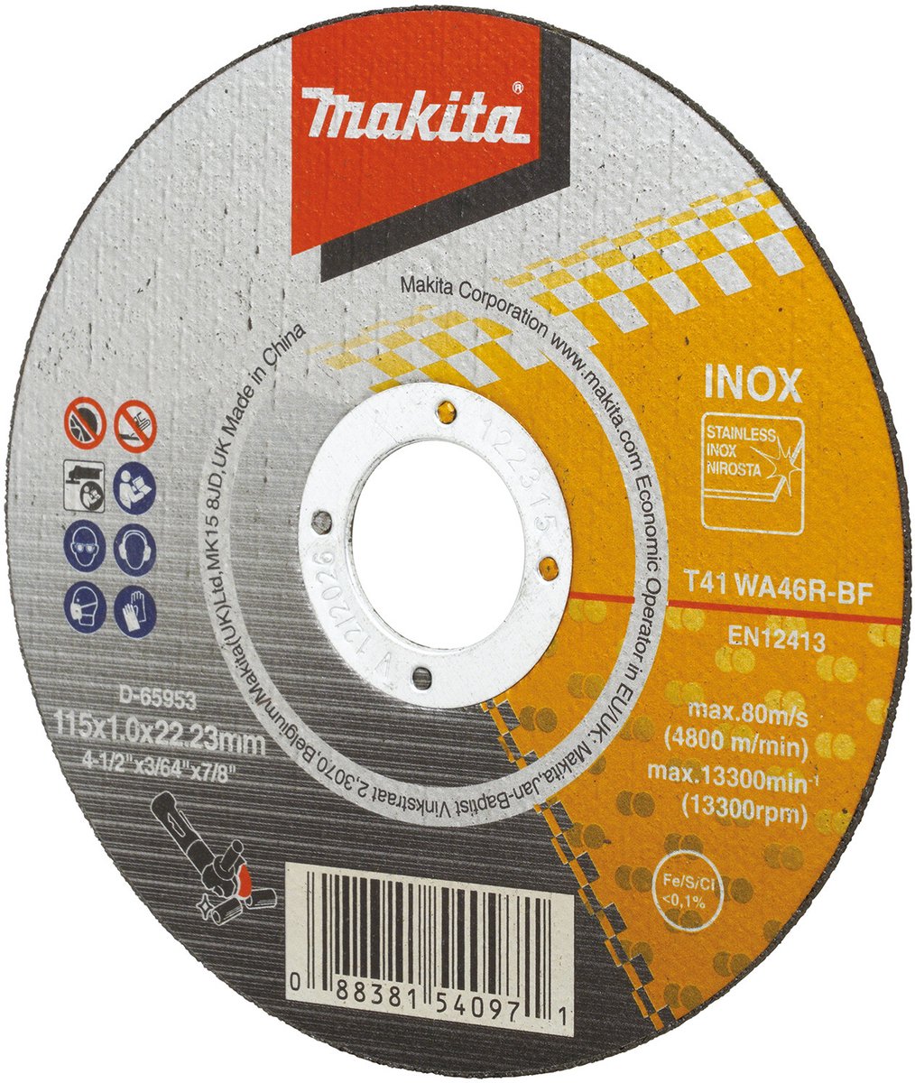 Makita accessoires makita doorslijpschijf 115x1.2mm rvs - d-65953
