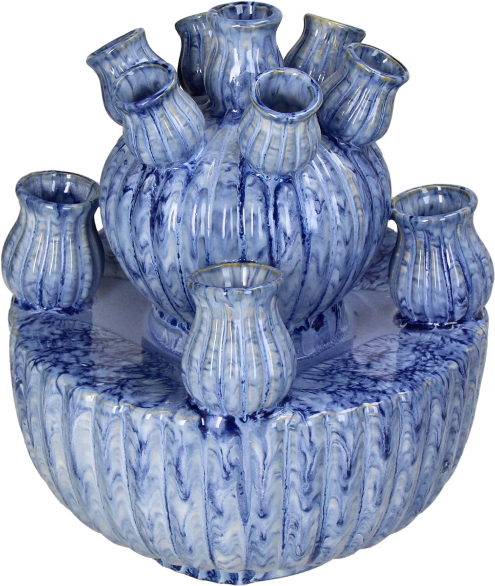 Hd collection vaas aardewerk blauw 23,5x23,5x27,5cm