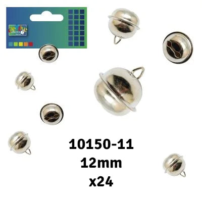 Vaessen creative • bellen met oog zilver 12mm 24pcs