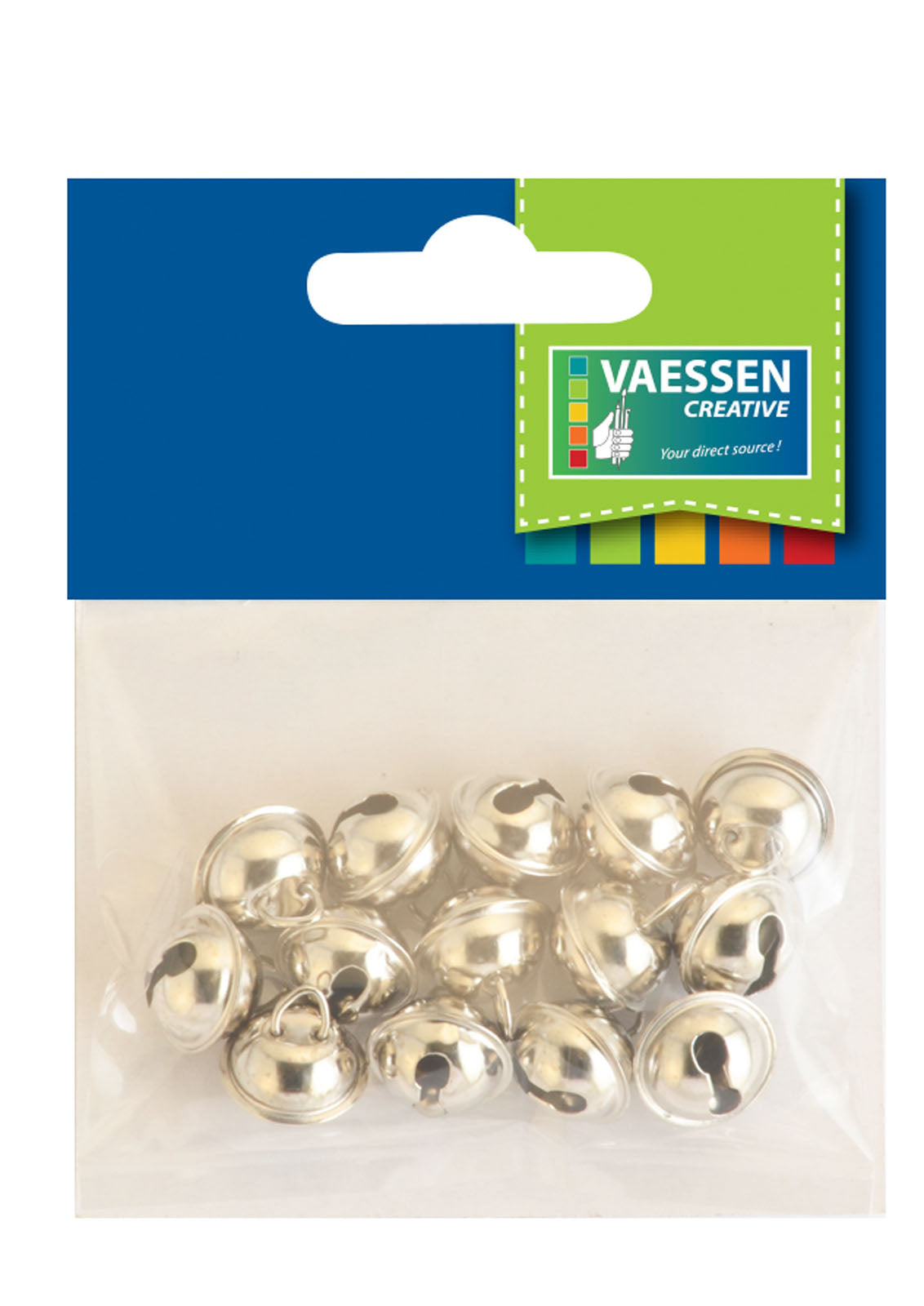 Vaessen creative • bellen met oog zilver 14mm 14pcs