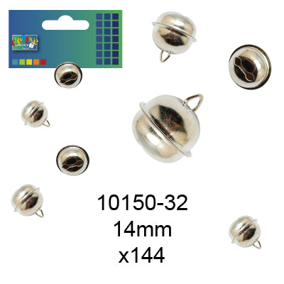 Vaessen creative • bellen met oog zilver 14mm 144pcs