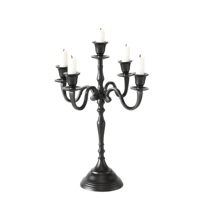 Boltze home kandelaar victoria ø30xh40cm zwart aluminium ( exclusief kaarsen )