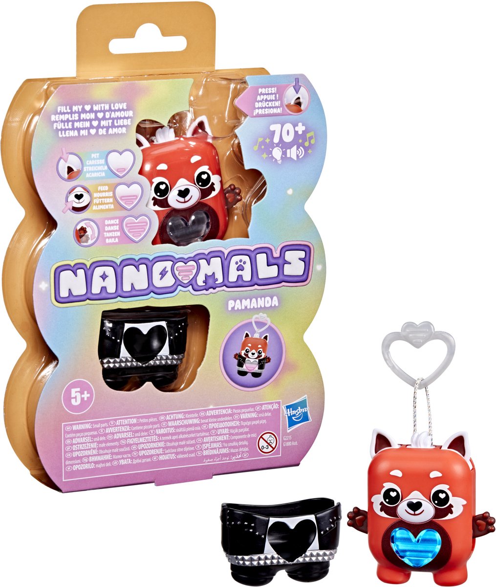 Hasbro nano-mals pamanda de rode panda - interactief elektronisch friemelspeelgoed