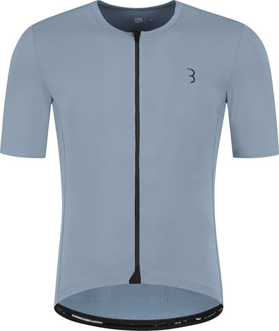 Bbb cycling essence fietsshirt heren korte mouw - 15-25 °c - ademend mtb en wielrenshirt met 3 achterzakken - ijs blauw