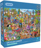 Gibsons legpuzzel upcycled garden 1000 stukjes kleurrijk landschap.