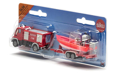 Siku 1636 unimog brandweer met boot 16,7