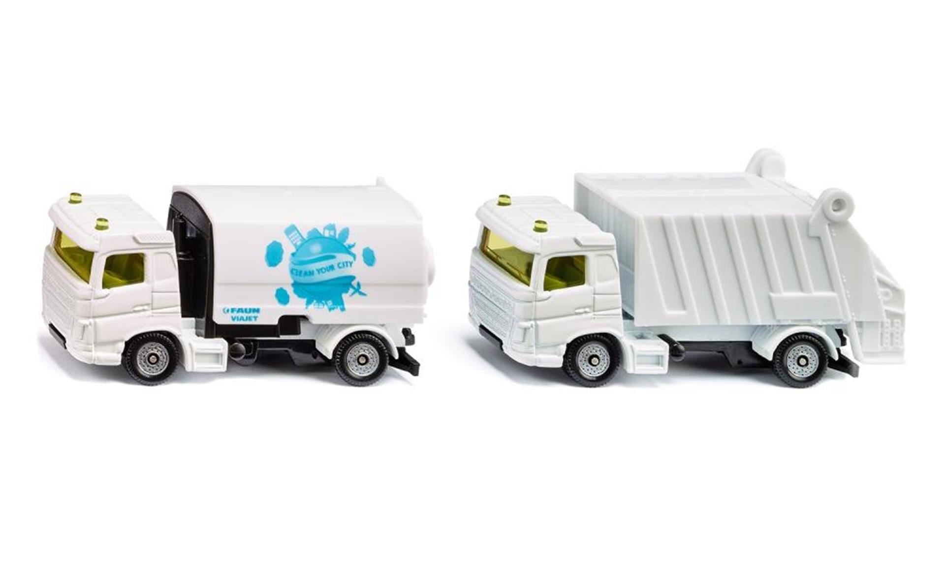 Siku set gemeentewerken veegwagen en vuilniswagen 1:87 nr 1687