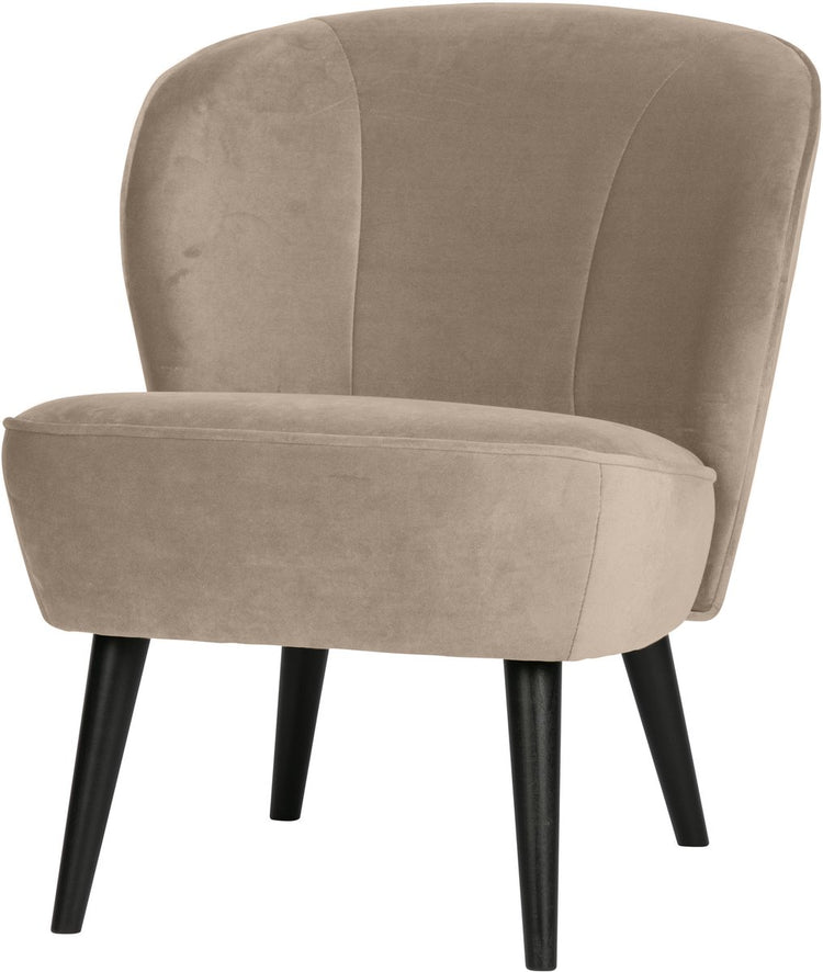 Woood sara fauteuil - velvet - khaki - 59x71x70