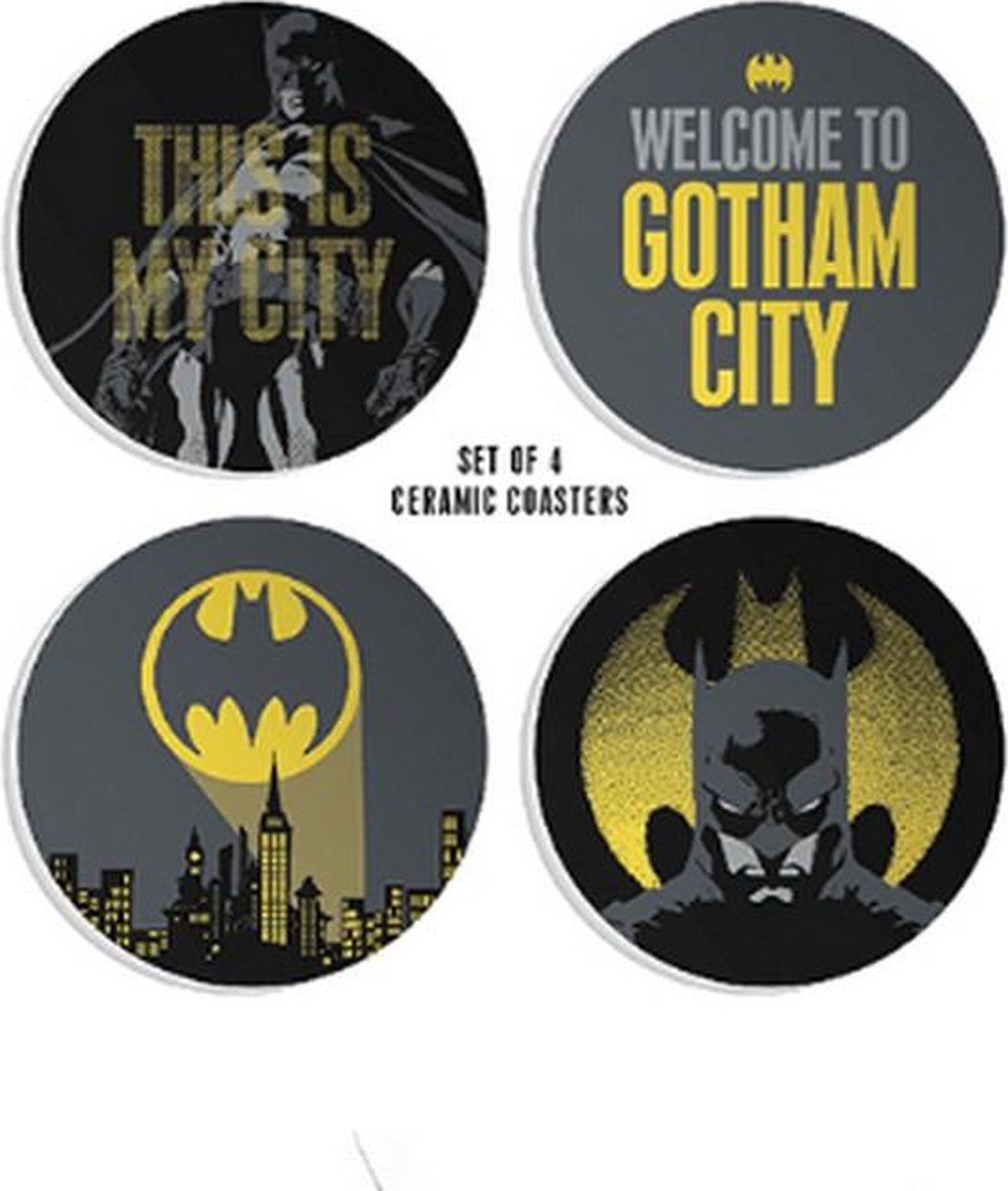 Half moon bay dc comics - set van 4 gotham city keramische onderzetters