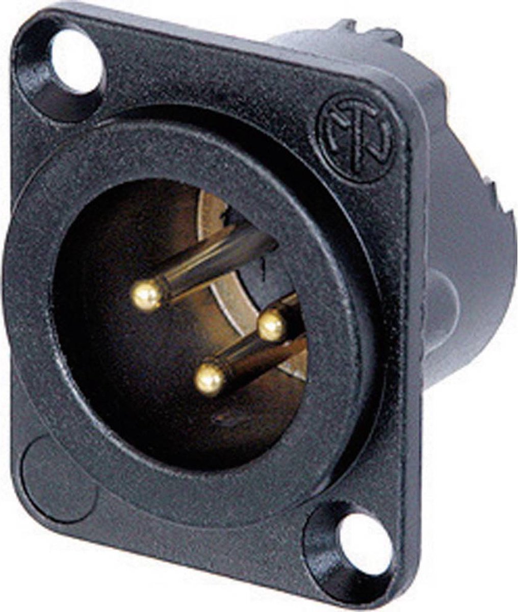 Neutrik nc3md-lx-b xlr-connector flensstekker, contacten recht aantal polen: 3 zwart 1 stuk(s)