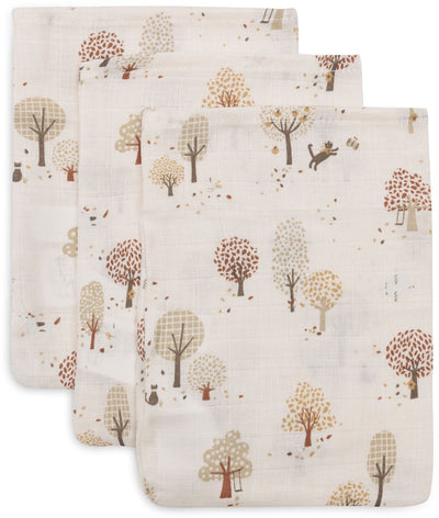Jollein hydrofiele washandjes 15x20cm - tiny park - katoen - 3 stuks