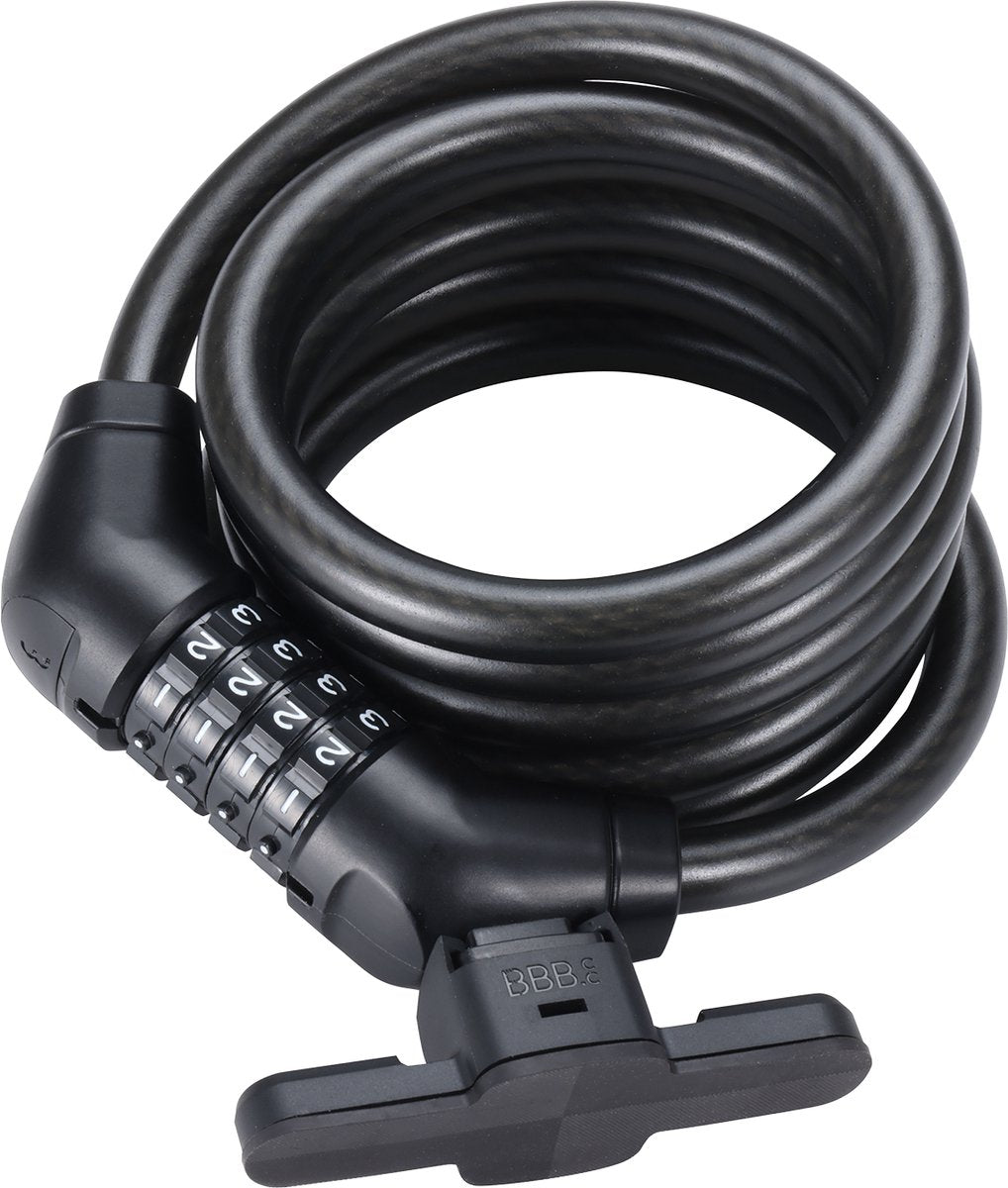 Bbb cycling codeguard cable - fietsslot met instelbare code - lengte: 180cm - dikte: 12mm - kabelslot voor stadsfiets, racefiets mountainbike - bbl-101b
