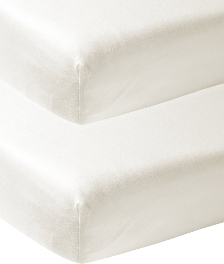Meyco baby uni hoeslaken ledikant - 2-pack - offwhite - 60x120cm