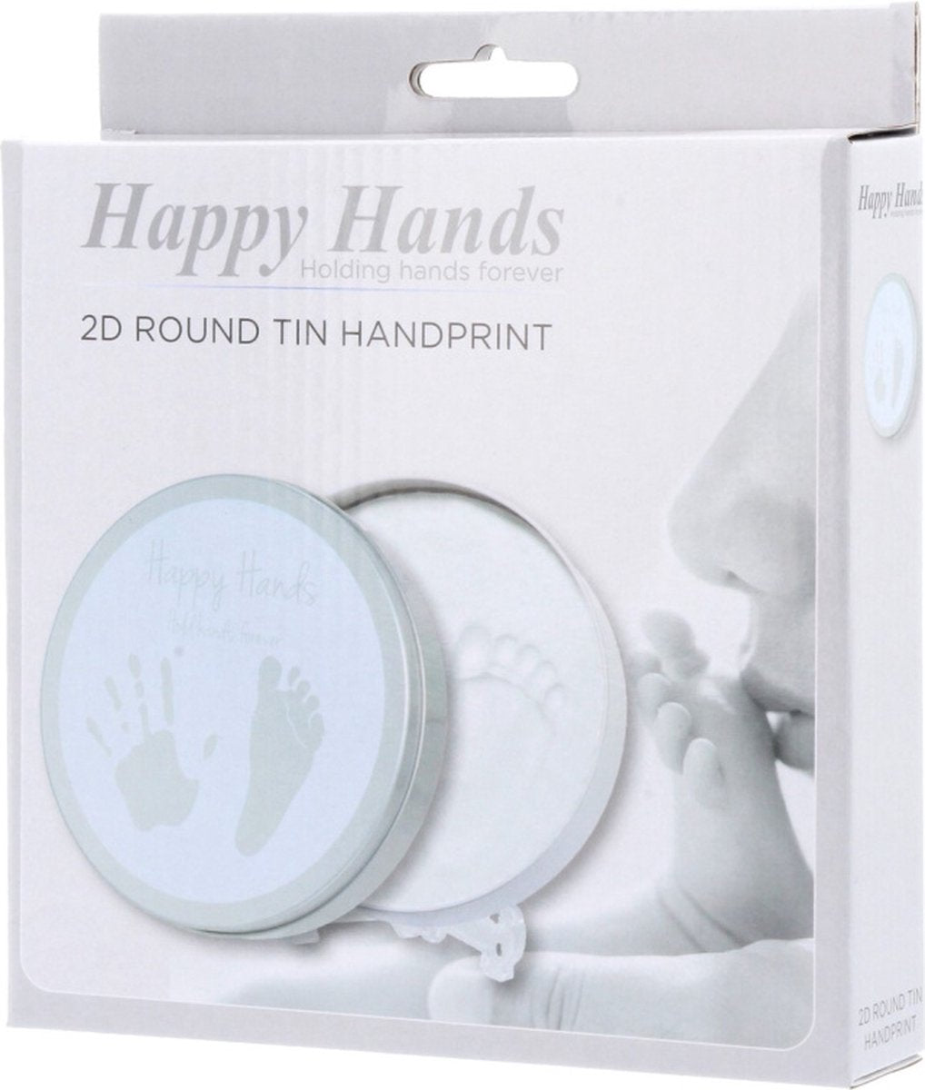 Happy hands 2d round shape tin