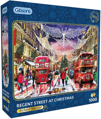 Gibsons - regent street at christmas (door richard macneil) - 1000 stukjes 49×68cm (b×h) - legpuzzel voor volwassenen