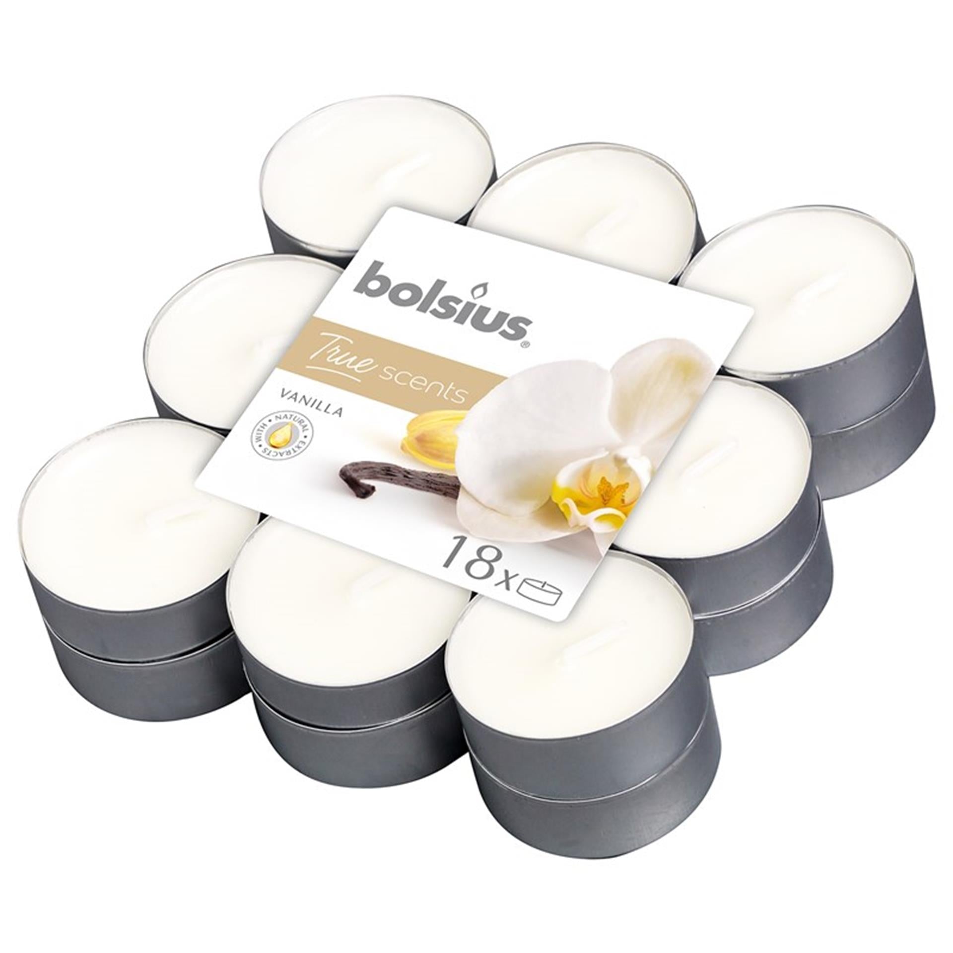 Bolsius true scents geurtheelichten vanille 4 uur 18 stuks