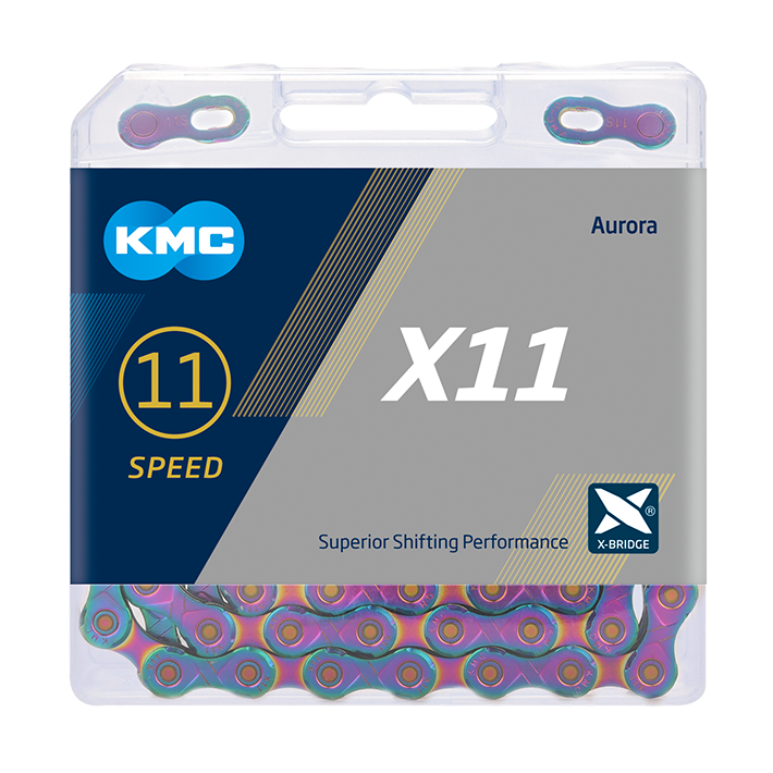 KMC X12 Aurora Blauw 126 schakels - Fietsketting met Double X-Bridge - 12-speed