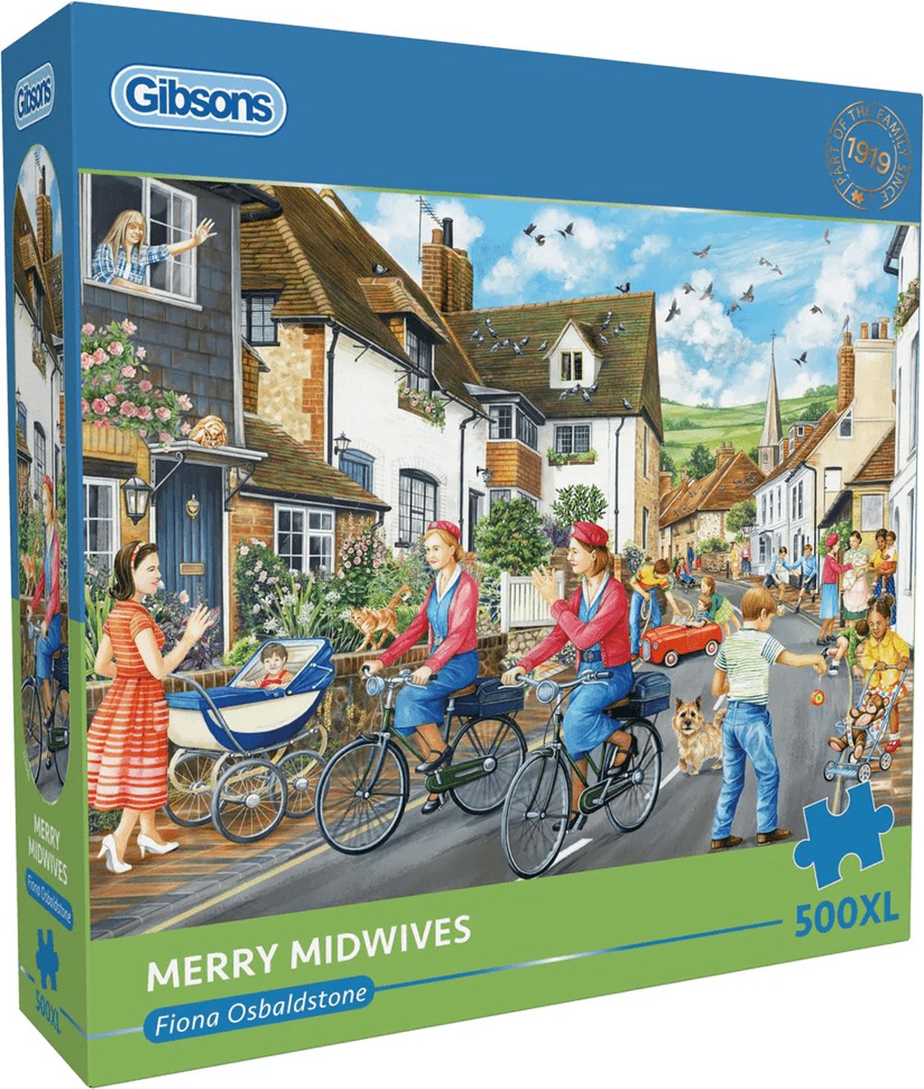 Gibsons - merry midwives (door fiona osbaldstone) - 500xl stukjes 68×49cm (b×h) - legpuzzel voor volwassenen