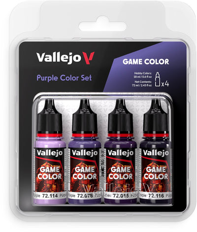 Vallejo hobbyverf acrylverf - 72382 game color - purple color set - acryl set verf set - 4x 18 ml