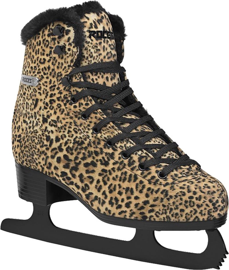 Roces – leopard – kunstschaatsen – schaatsen dames – bruin – warme fleece voering klassieke stabiliteit – maat eu 37