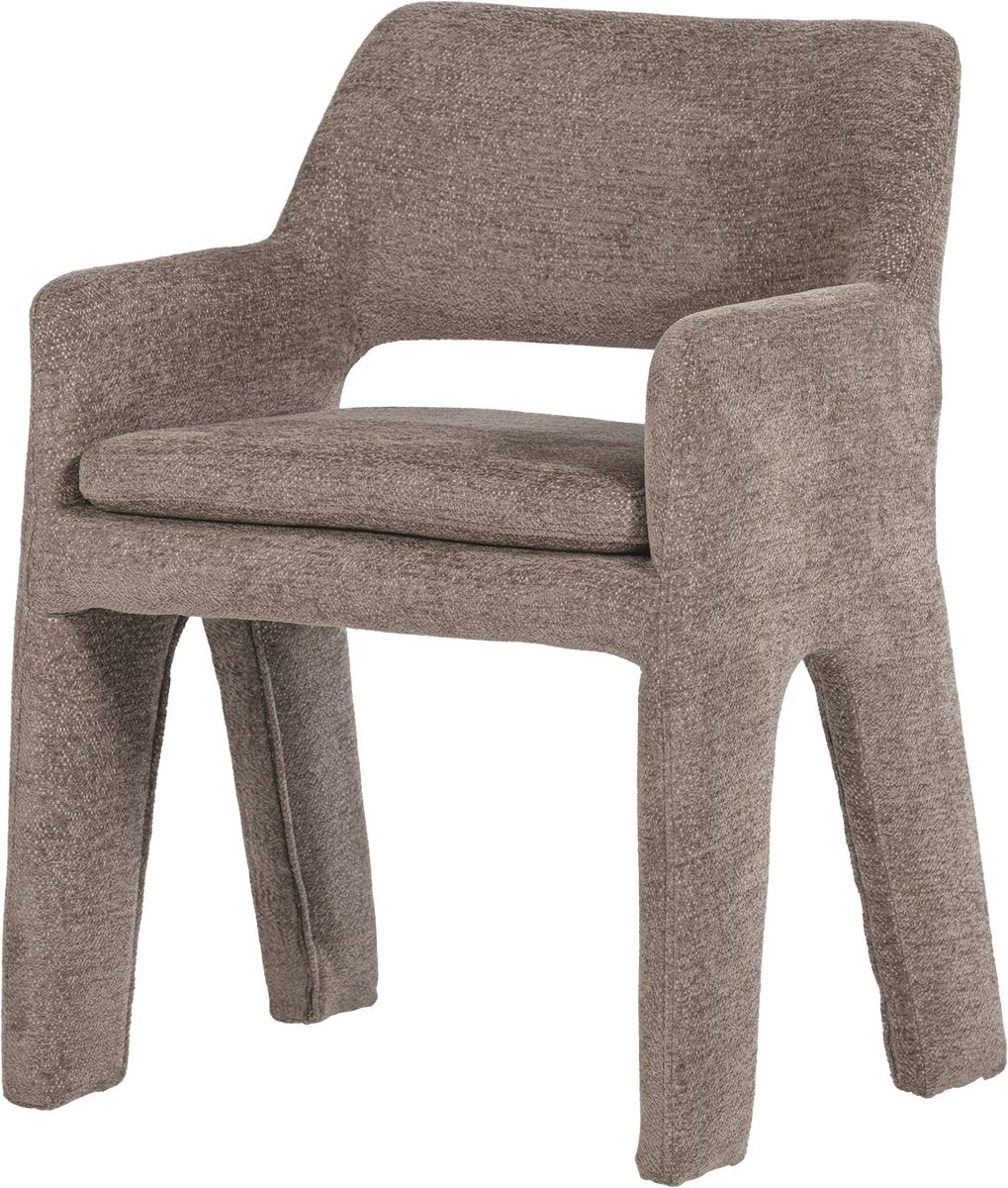 Vtwonen bigfoot eetkamerstoel - chenille - taupe bruin - 78x57x56 cm