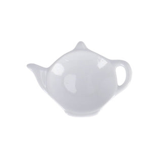 Theezakjeshouder theepot 12cm keramiek wit | 12 stuks