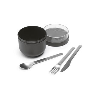 Brabantia yoghurtbeker make take 0,5l donkergrijs | 2 stuks