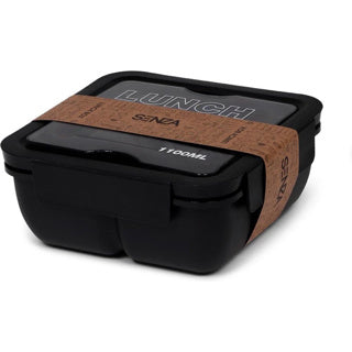 No brand senza lunch box 1100 ml tarwestro zwart | 4 stuks