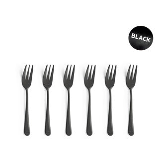 Amefa gebaksvorkjes black 6 stuks
