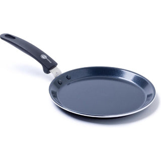 Greenpan essentials pannenkoekenpan 24cm - pfas-vrije antikleeflaag - koekenpan inductie - keramische koekenpan - ovenbestendig tot 180°c - koudgrepen - zwart