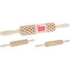 Deegroller rubber hout hart love assorti | 4 stuks