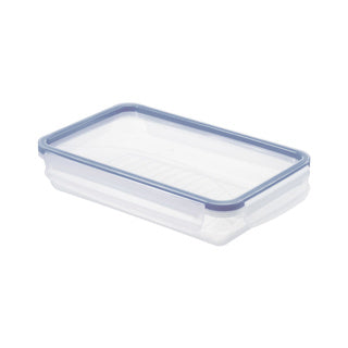 Rotho clic lock koelkast bewaardoos 1l vlak horizon blauw transparant