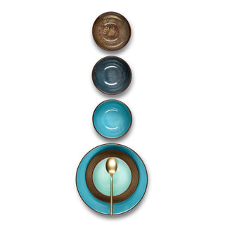 Feeling turquoise pasta bord 18 cm | 6 stuks