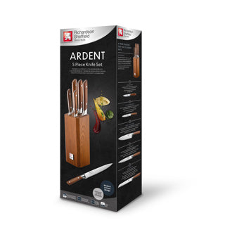 Amefa messenblok 5 delig in carbonized eshwood