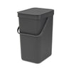 Brabantia afvalemmer sort go 12l grijs