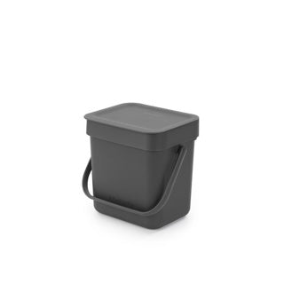 Brabantia sort go afvalemmer 3l grijs