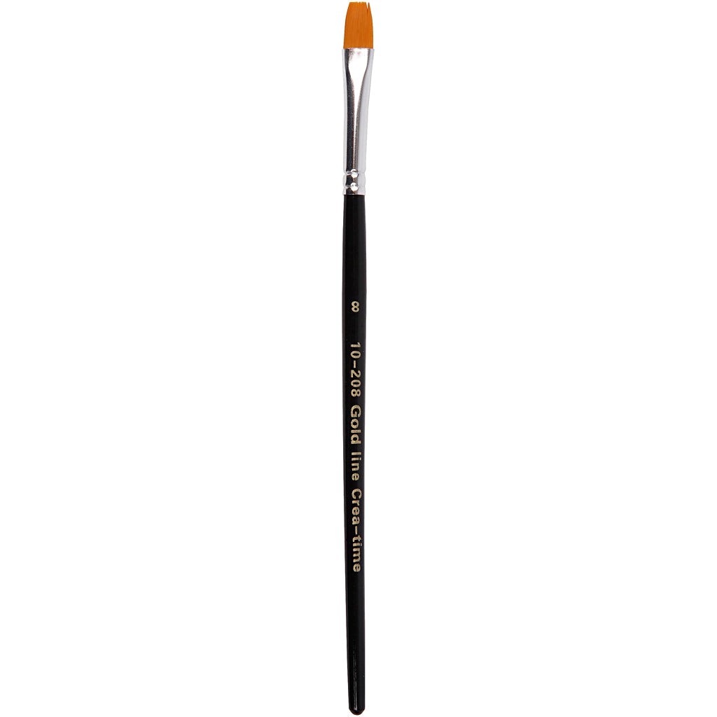 Gold line penselen, afm 8, l: 18,5 cm, b: 8 mm, plat, 12 stuk 1 doos