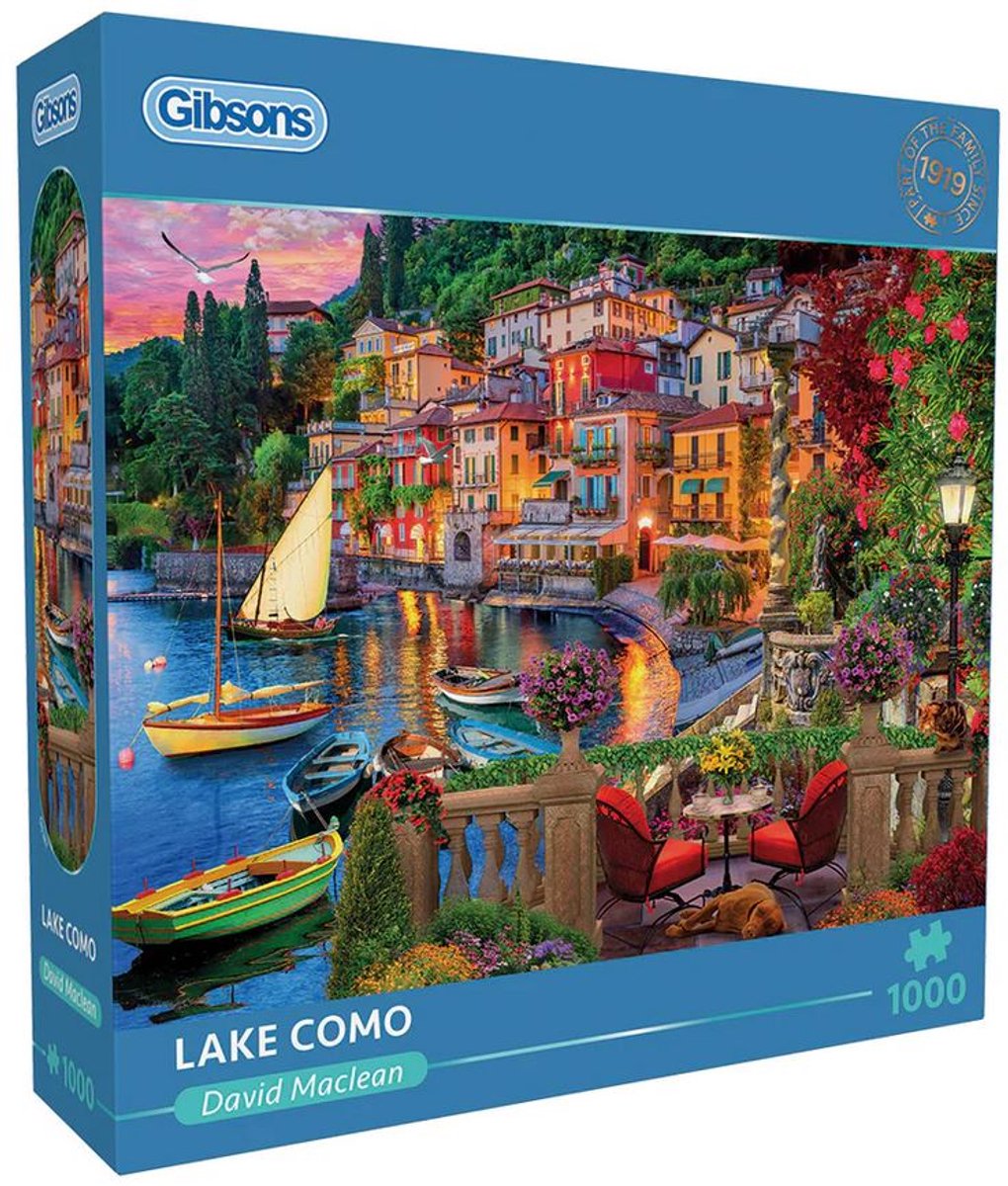 Gibsons - lake como (door david maclean) - 1000 stukjes 68×49cm (b×h) - legpuzzel voor volwassenen