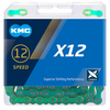 Shimano ketting kmc x12 waxed 126 schakels - aurora green