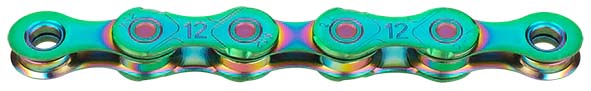 Shimano ketting kmc x12 waxed 126 schakels - aurora green