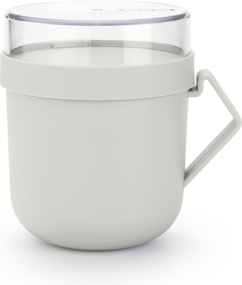 Brabantia make take soepbeker to go - 600 ml - kunststof - light grey