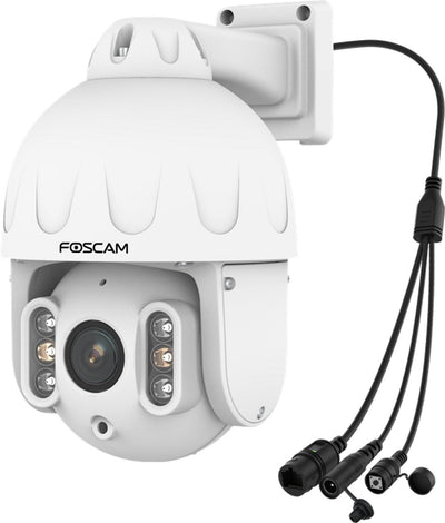 Foscam sd8ep beveiligingscamera - 4k 8mp - spotlights - ip66 - pan tilt - poe beveiligingscamera - nachtzicht 50m - wit